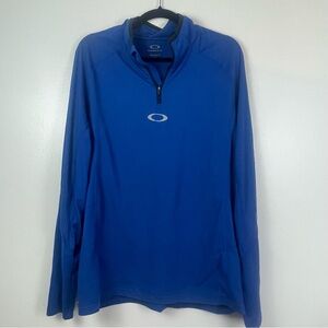 Oakley men's blue regular fit 1/4 zip pullover shirt